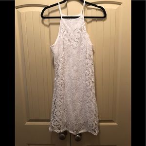 White crochet dress with lining